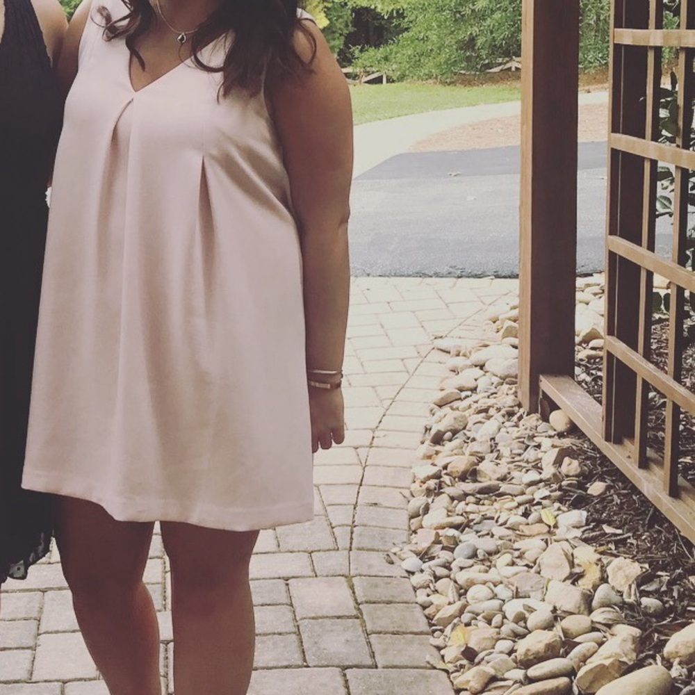 BCBGeneration Cream V-Neck Mini Dress
